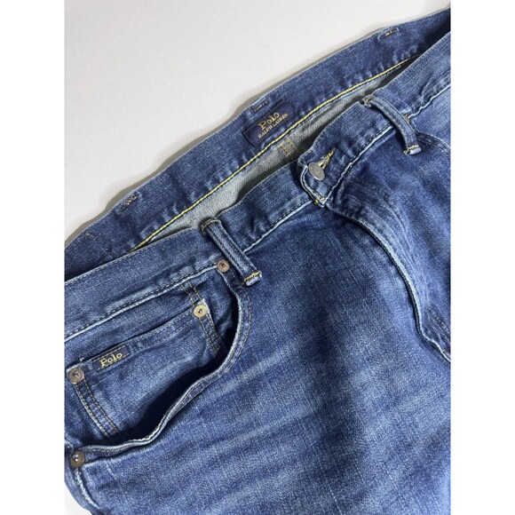 Polo Ralph Lauren Jeans Mens 40x32 Straight Classic Blue Varick Dark Wash Denim - Picture 3 of 5